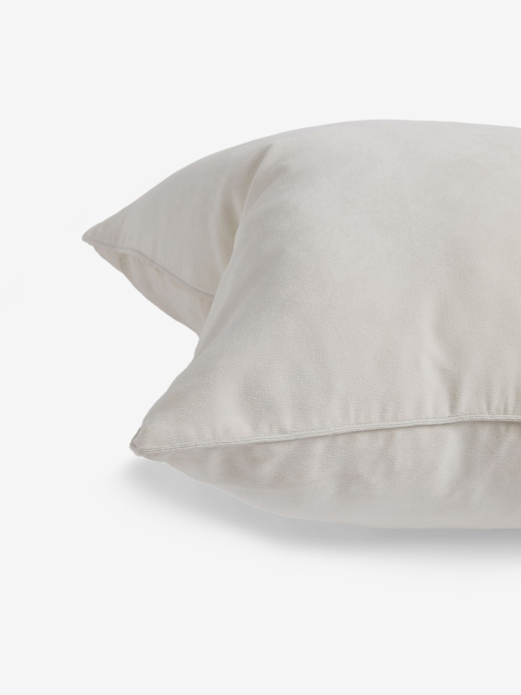 White 59 x 59cm Soft Velour Cushion - Image 3 of 4