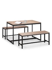 Julian Bowen Brown Tribeca 4 Seater Dining Bench Set - Image 1 of 4