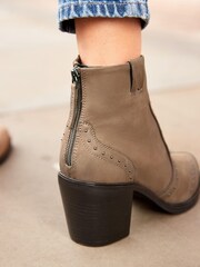 Mink Brown Forever Comfort® Western Cowboy Studded Boots - Image 3 of 9