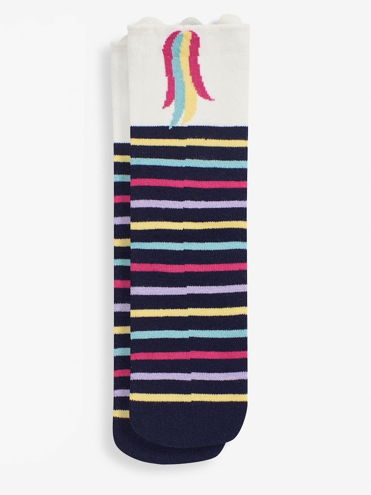 JoJo Maman Bébé Navy Unicorn Welly Socks - Image 1 of 2