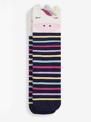JoJo Maman Bébé Navy Unicorn Welly Socks - Image 2 of 2