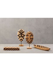 Fifty Five South Gold Tribal Wooden Bowl - Image 1 of 4