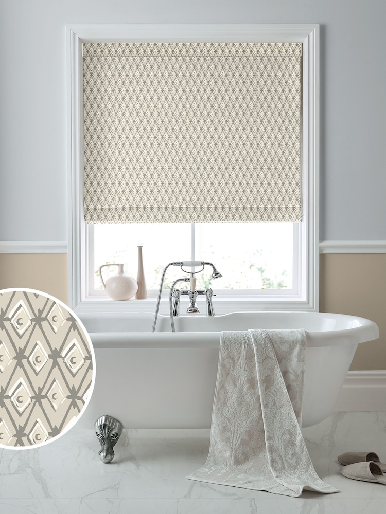 Laura Ashley Grey Saron Made To Measure Roman Blinds - Image 1 of 6