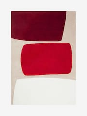 Jasper Conran London Red Colourblock Wool Rug - Image 1 of 4