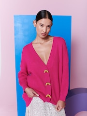 Olivia Rubin Frankie Rib Knit Longline Cardigan - Image 1 of 8