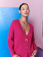 Olivia Rubin Frankie Rib Knit Longline Cardigan - Image 3 of 8