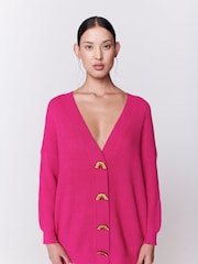 Olivia Rubin Frankie Rib Knit Longline Cardigan - Image 4 of 8