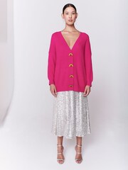Olivia Rubin Frankie Rib Knit Longline Cardigan - Image 6 of 8