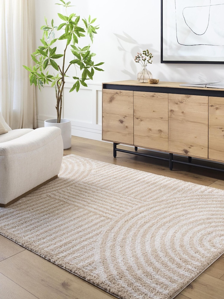 LIVABLISS Beige Fossay Washable Shaggy Modern Rug - Image 1 of 6