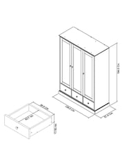 Bentley Designs White Ashby Triple, 3 drawers Wardrobe - Image 4 of 4