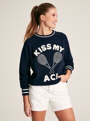 Joules Break Point Navy blue Knitted Tennis Jumper - Image 1 of 7