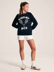 Joules Break Point Navy blue Knitted Tennis Jumper - Image 2 of 7