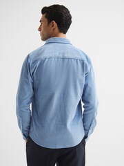 Reiss Sky Blue Bonucci Corduroy Twin Pocket Overshirt - Image 5 of 5