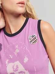 Superdry Purple 100% Cotton Allstars DB Graphic Vest Top - Image 4 of 4