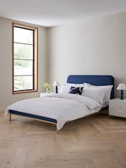 Jasper Conran London Ribbed Cotton Blend Navy Blue Bray Bed Frame - Image 2 of 5