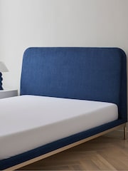Jasper Conran London Ribbed Cotton Blend Navy Blue Bray Bed Frame - Image 3 of 5