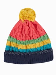 Розовый шапка с узором "косичка" из органического хлопка Frugi - Изображение 1 из 5