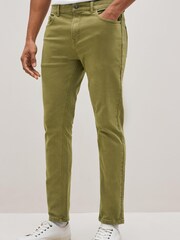 Olive Green Slim Essential Stretch Jeans - Image 1 of 8