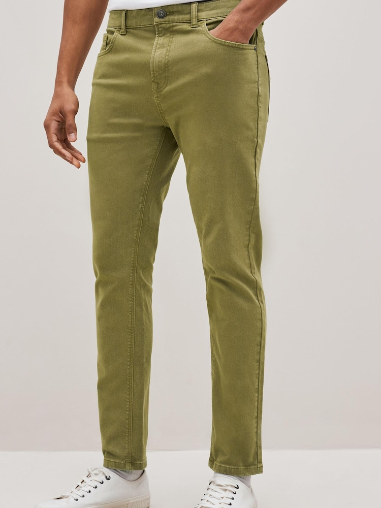 Olive Green Slim Essential Stretch Jeans - Image 1 of 8