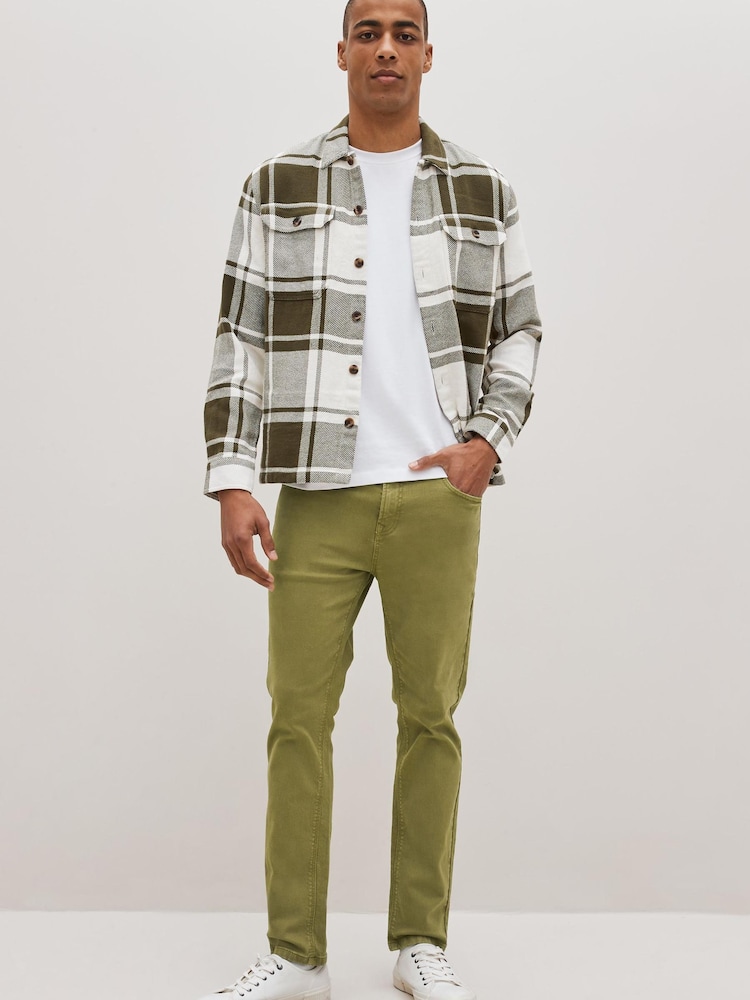 Olive Green Slim Essential Stretch Jeans - Image 2 of 8