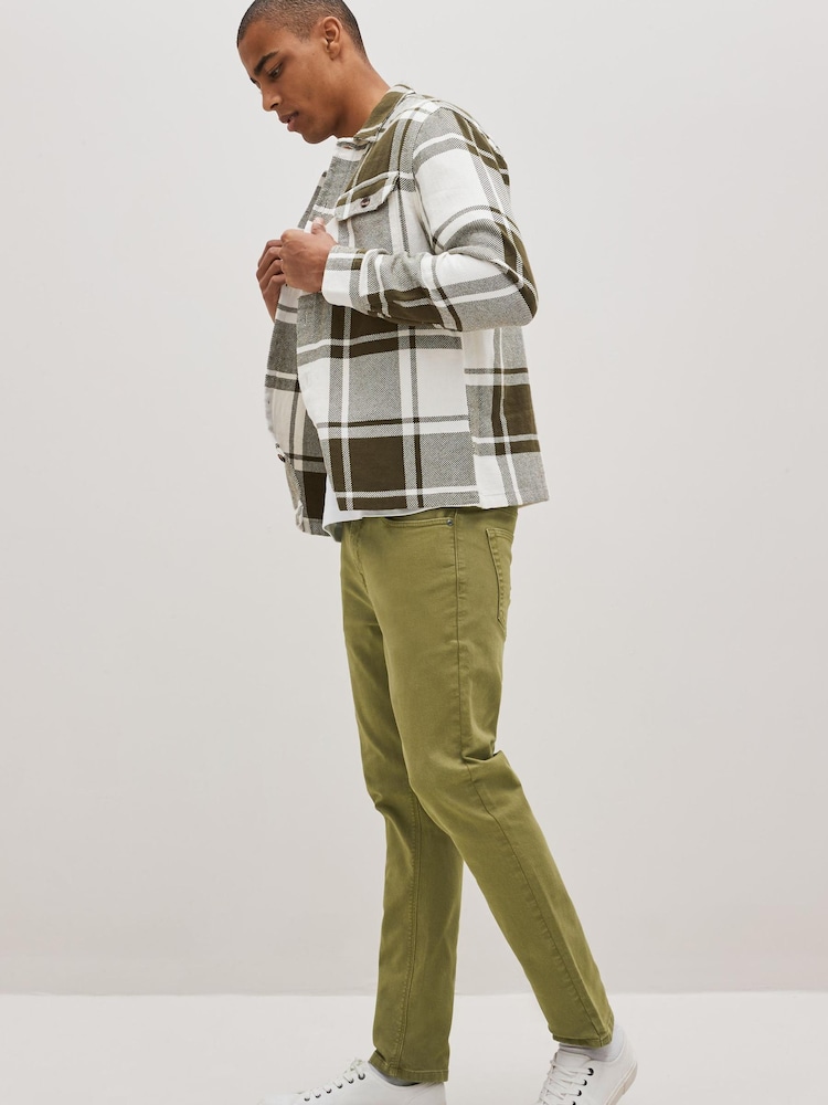 Olive Green Slim Essential Stretch Jeans - Image 4 of 8