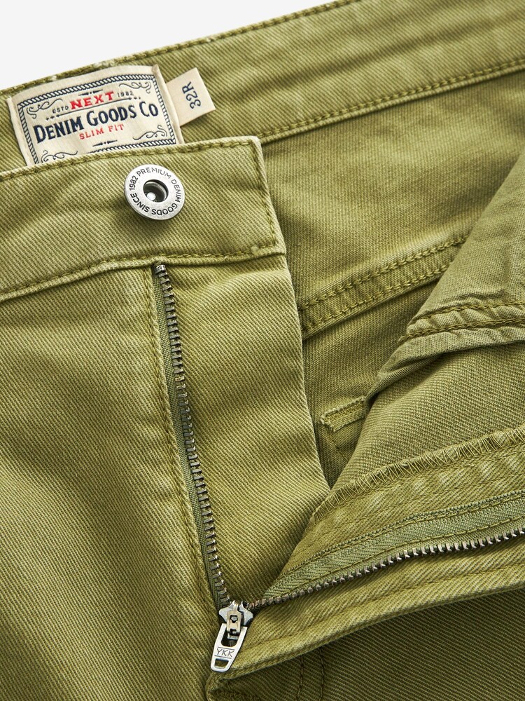 Olive Green Slim Essential Stretch Jeans - Image 7 of 8