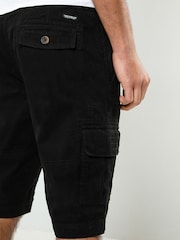 أسود - شورت كارجو من القطن 100% من Threadbare - صورة 4 من 4