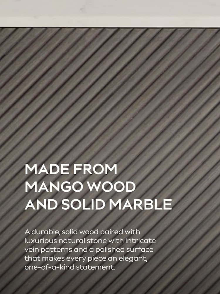 Dark Grey Valencia Marble and Mango Wood 6 Drawer Chest - Image 12 of 12 Dark Grey Valencia Marble and Mango Wood 6 Drawer Chest - Image 12 of 12