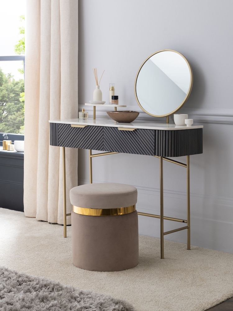 Dark Grey Valencia Solid Mango Wood Small Console Dressing Table - Image 2 of 11