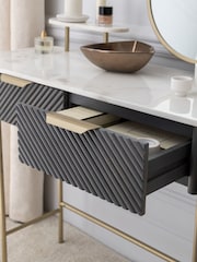 Dark Grey Valencia Solid Mango Wood Small Console Dressing Table - Image 3 of 11