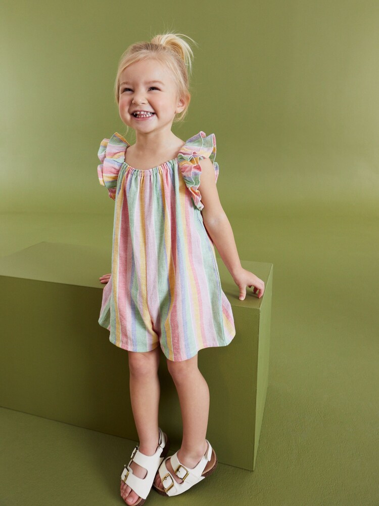 Rainbow Frill Sleeve Playsuit (3mths-7yrs) - Image 1 of 1