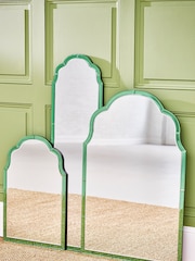 Oliver Bonas Green Aurora Glass Wall Mirror - Image 1 of 3