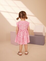 Pink Floral 100% Cotton Button Through Summer Dress (3mths-8yrs) - Image 2 of 8