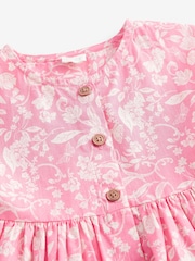 Pink Floral 100% Cotton Button Through Summer Dress (3mths-8yrs) - Image 8 of 8