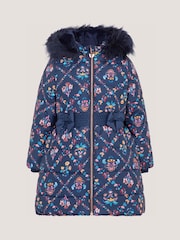 Monsoon Floral Print Bow Puffer Coat - Bild 1 von 2