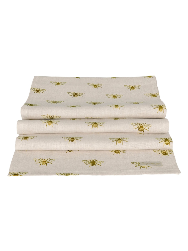 Sophie Allport Natural 100% Linen Bees Table Runner - Image 2 of 2