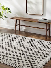 LIVABLISS Black Freud Modern High Pile Checkered Rug - Image 1 of 6