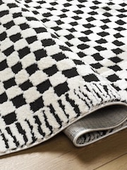 LIVABLISS Black Freud Modern High Pile Checkered Rug - Image 3 of 6