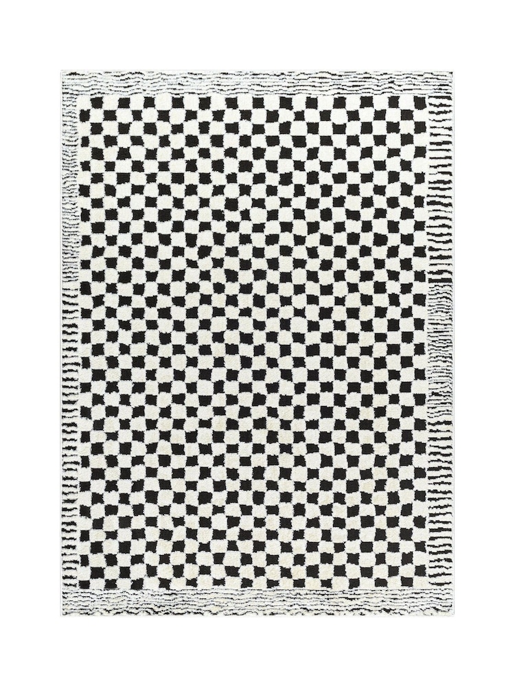 LIVABLISS Black Freud Modern High Pile Checkered Rug - Image 6 of 6