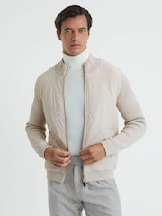 Reiss Stone Amos Hybrid Zip-Through Quilted jacket - Image 1 of 5