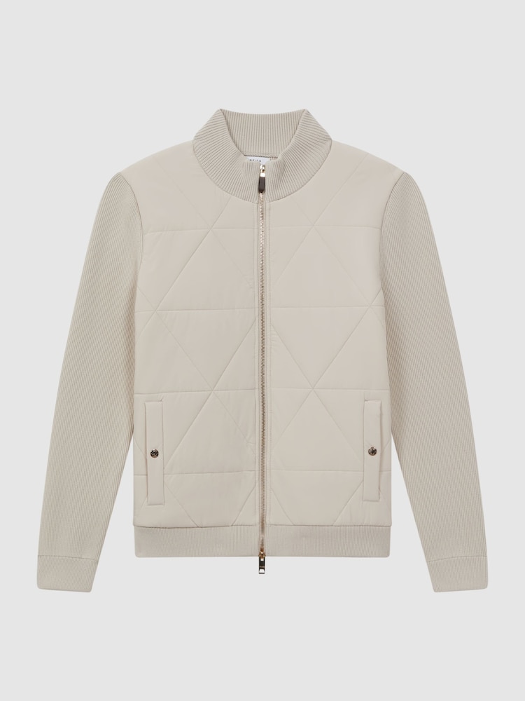 Reiss Stone Amos Hybrid Zip-Through Quilted jacket - Image 2 of 5