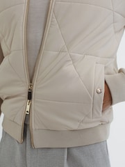 Reiss Stone Amos Hybrid Zip-Through Quilted jacket - Image 4 of 5