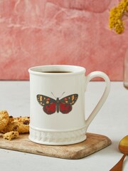 Portmeirion White Botanic Garden Harmony Set of 4 Butterfly Tank Mug 16oz - Image 2 of 4