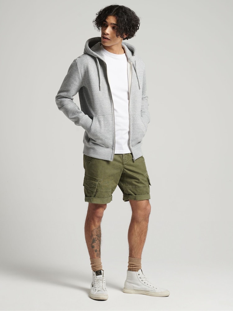Superdry Grey Cotton Vintage Logo Embroidered Zip-Up Hoodie - Image 2 of 3