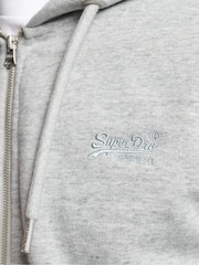 Superdry Grey Cotton Vintage Logo Embroidered Zip-Up Hoodie - Image 3 of 3