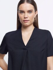 River Island V-Neck Black T-Shirt - Image 3 of 4