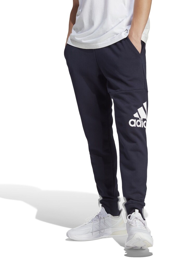 adidas Blue Essentials French Terry Tapered Cuff Logo Joggers - Image 1 of 6