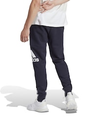 adidas Blue Essentials French Terry Tapered Cuff Logo Joggers - Image 2 of 6