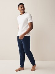 Navy Blue Borg Lined Joggers - Image 3 of 7