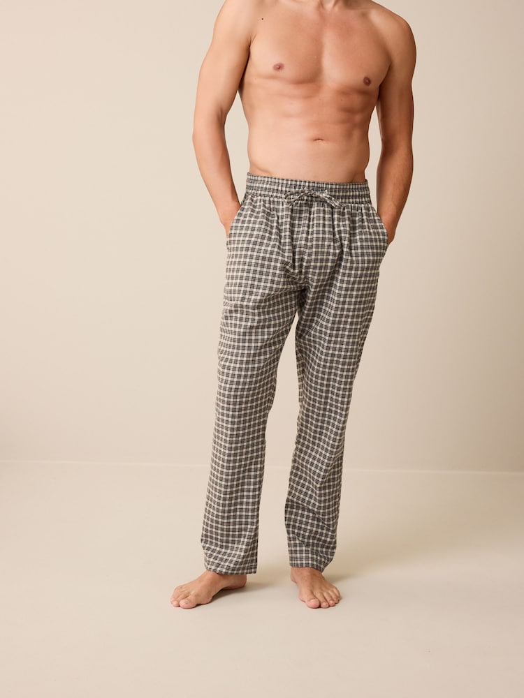 Neutral/Grey Signature Brushed Woven Check Pyjama Bottoms - Image 1 of 6